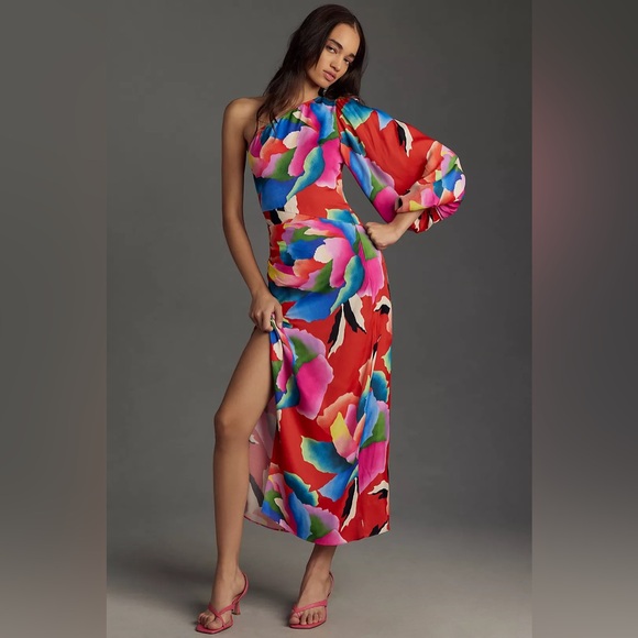 Floral One-Shoulder Farm Rio (anthropologie) Dress XS - Picture 1 of 4